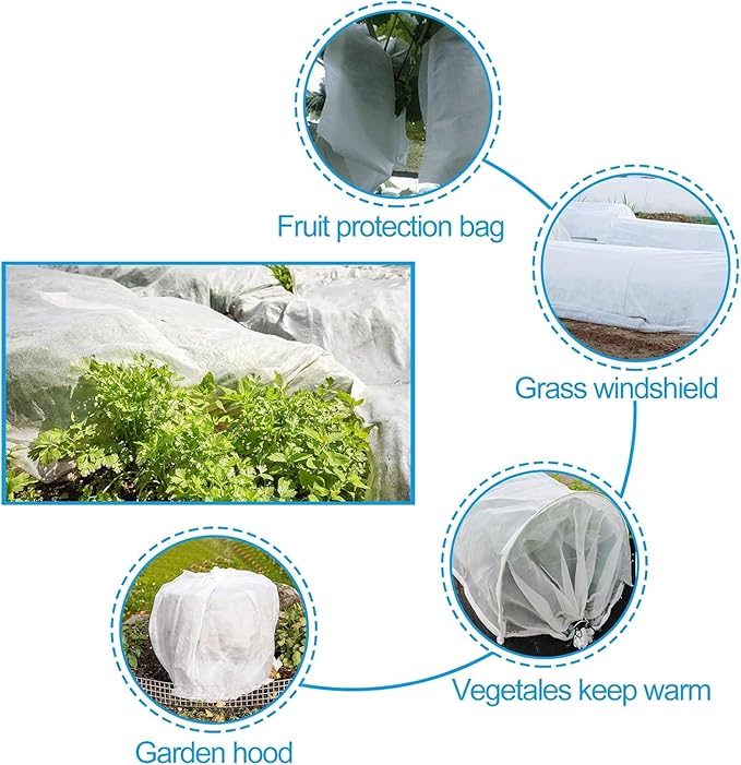 2 Pack Plant Covers Freeze Protection 10 x 30FT 1.2oz Frost Cloths Forst Blankets for Winter
