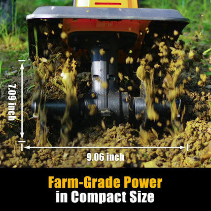 RETEK Adjustable Cordless Tiller, Compatible with Dewalt 20V Battery(Tool Only), 360RPM Electric