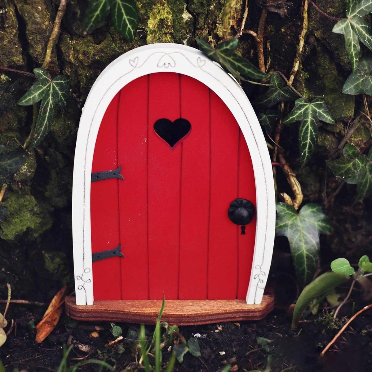 Red Streak Mini Fairy Garden Door for Tree, 3D Miniature Fairy Door for Fairytale Tiny House Doors