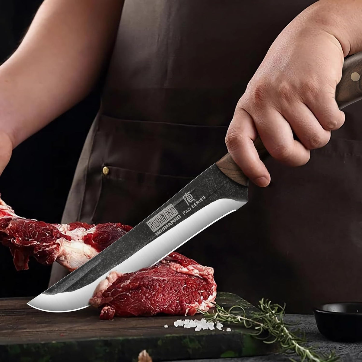 HOSHANHO Butcher Knife Set 3-Piece, Super Sharp Hand Forged Fillet Knife & Dividing Knives & Paring