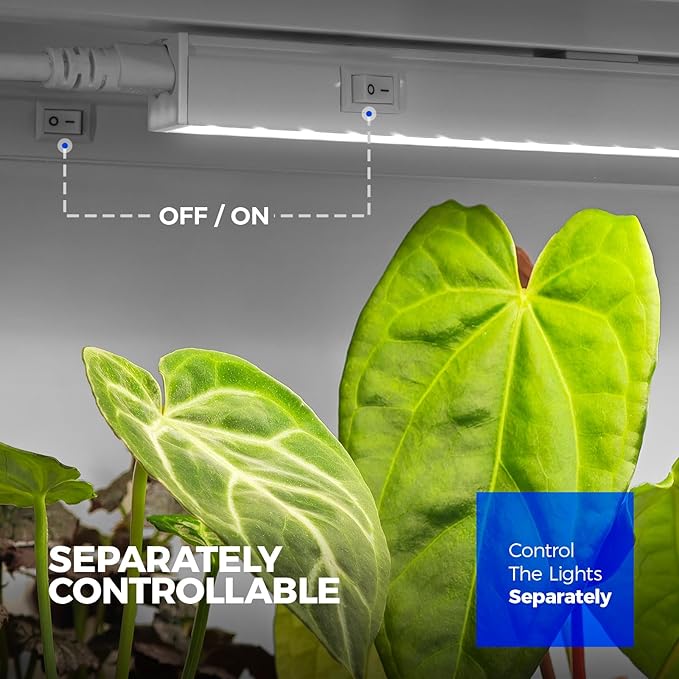Barrina T5 Grow Lights for Indoor Plants, 3FT 128W (8 X 16W) Full Spectrum Grow Light with Separate