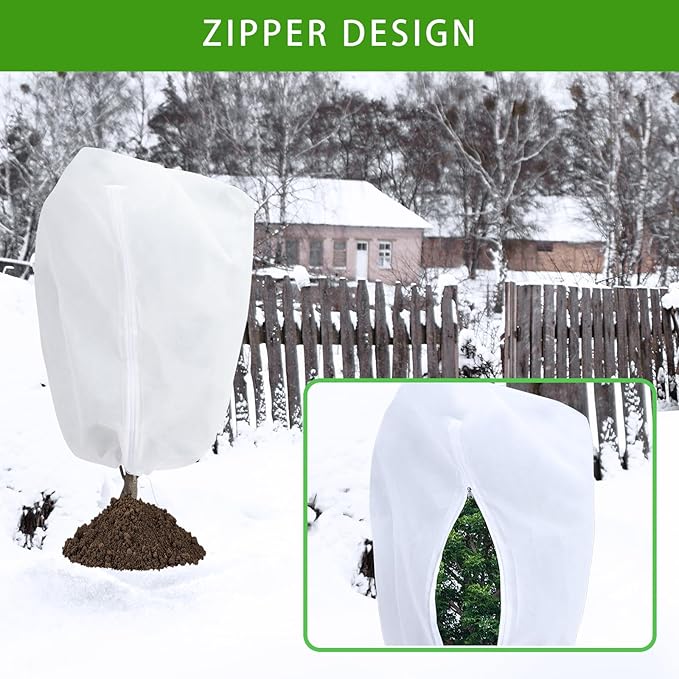 Plant Covers Freeze Protection 78" x 89" 2.2 oz, Large Size Bag Frost Cloth Plants Jacket
