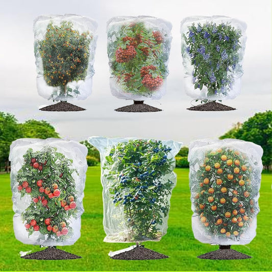 6Pcs 5x5.3ft Durable Garden Mesh Netting, Pest Barrier & Bird Net for Protect Fruit Tree Blueberry