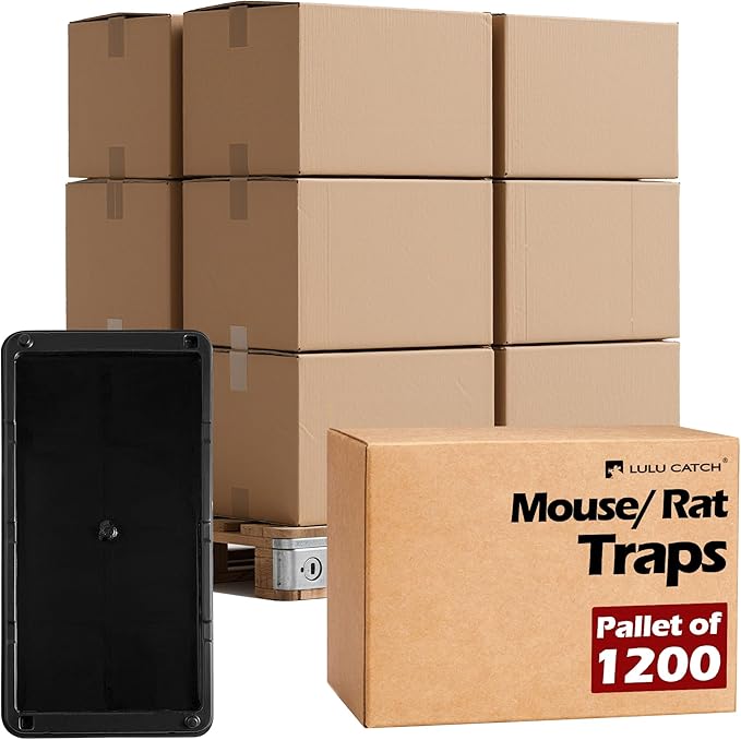 LULUCATCH Super Glue Traps 1200 Pack for Mice & Snakes, Larger, Heavier Sticky Traps with Non-Toxic