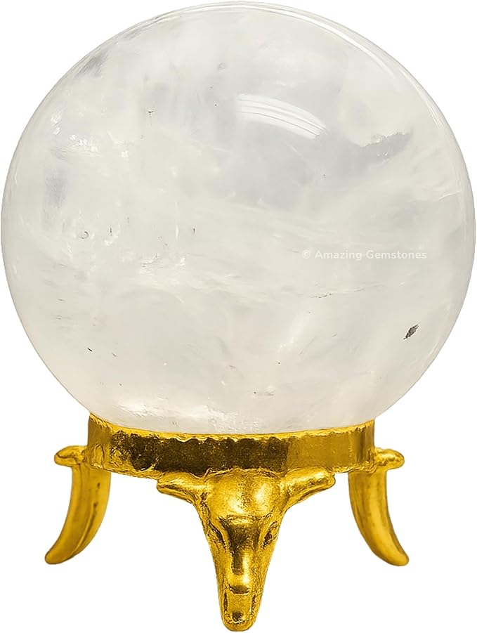 Amazing Gemstone Clear Quartz Crystal Ball with Stand - 2 Inches Crystal Sphere Meditation Balls