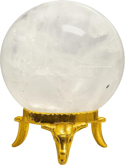 Amazing Gemstone Clear Quartz Crystal Ball with Stand - 2 Inches Crystal Sphere Meditation Balls