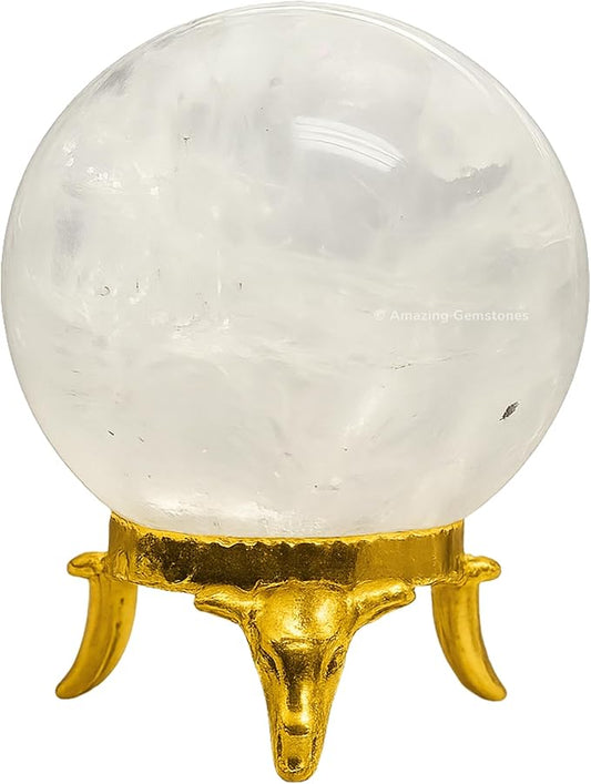 Amazing Gemstone Clear Quartz Crystal Ball with Stand - 2 Inches Crystal Sphere Meditation Balls