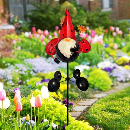 HONGLAND Gnome Metal Yard Art, Gnomes Garden Statue Outdoor Decor, 48 inch Gnome Decorations 360