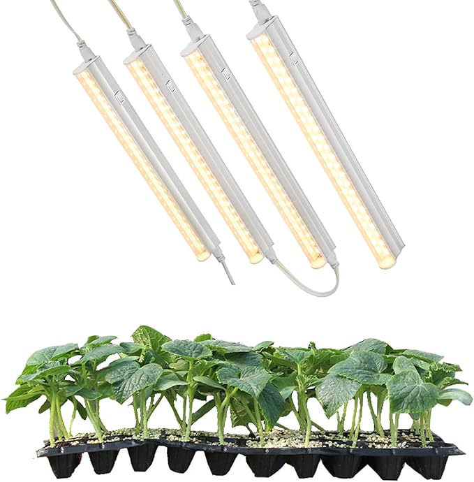 Grow Lights for Indoor Plants, 3000K Full Spectrum, 1FT Plant Growing Lamp with Side Switch, LED