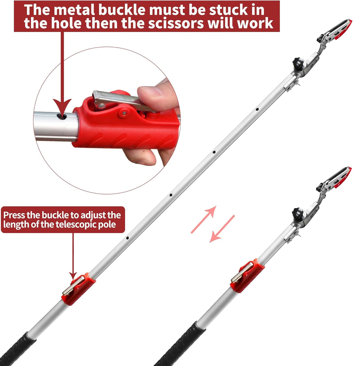 GARTOL Pruner for Garden, Cut Upto 1 Inch & Hold Telescopic Pole Pruner, Fruit Picker with Rotating