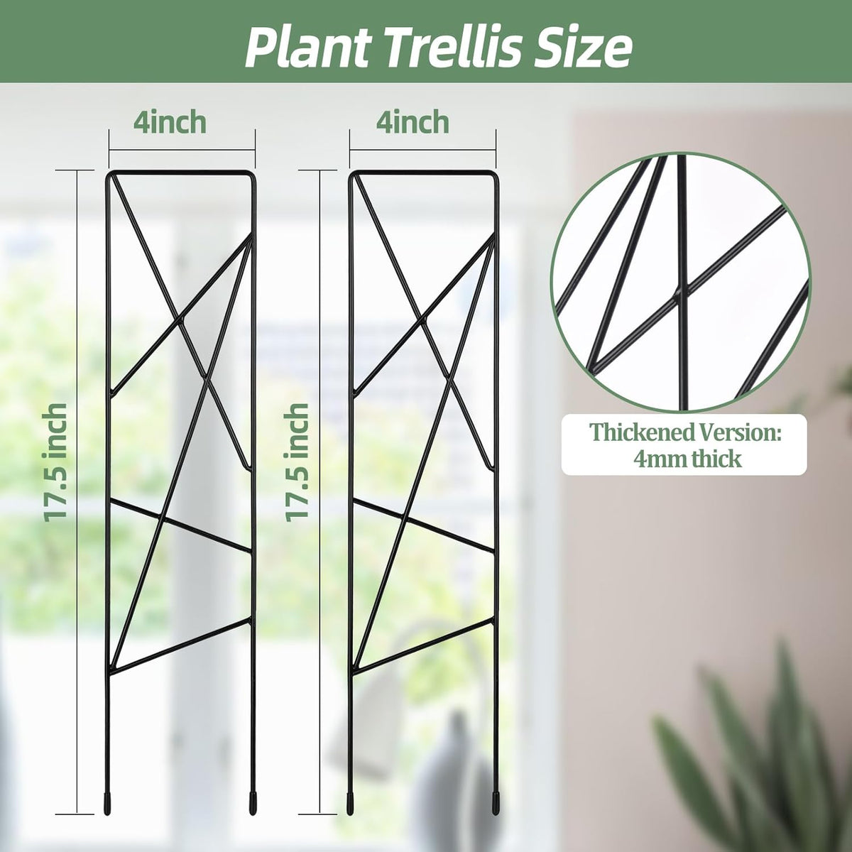 17.5 Inch Indoor Plant Trellis for Climbing Plants,Metal Trellis,Small Garden Trellis for Potted