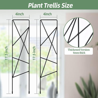 17.5 Inch Indoor Plant Trellis for Climbing Plants,Metal Trellis,Small Garden Trellis for Potted
