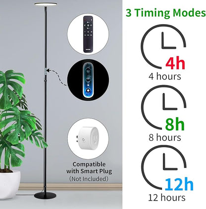 chiphy Grow Lights, 85" Full Spectrum Plant Light for Indoor Plants, 4/8/12H Timer, 40W Grow Lamp