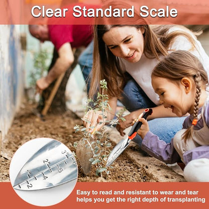 Garden Shovel Trowel Garden Tool with Measurement Mark, Heavy Duty Gardening Shovel Hand Tools