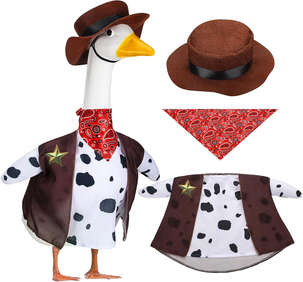 Halloween Goose Outfits for 23'' High Cement or Plastic Porch Lawn Goose Clothes for Garden Yard