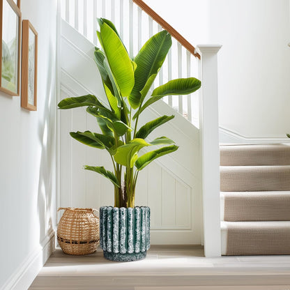 Ceramic Pots for Plants - 9.6 Inch Plant Pot Indoor with Drainage Hole, Large Ceramic Planters for