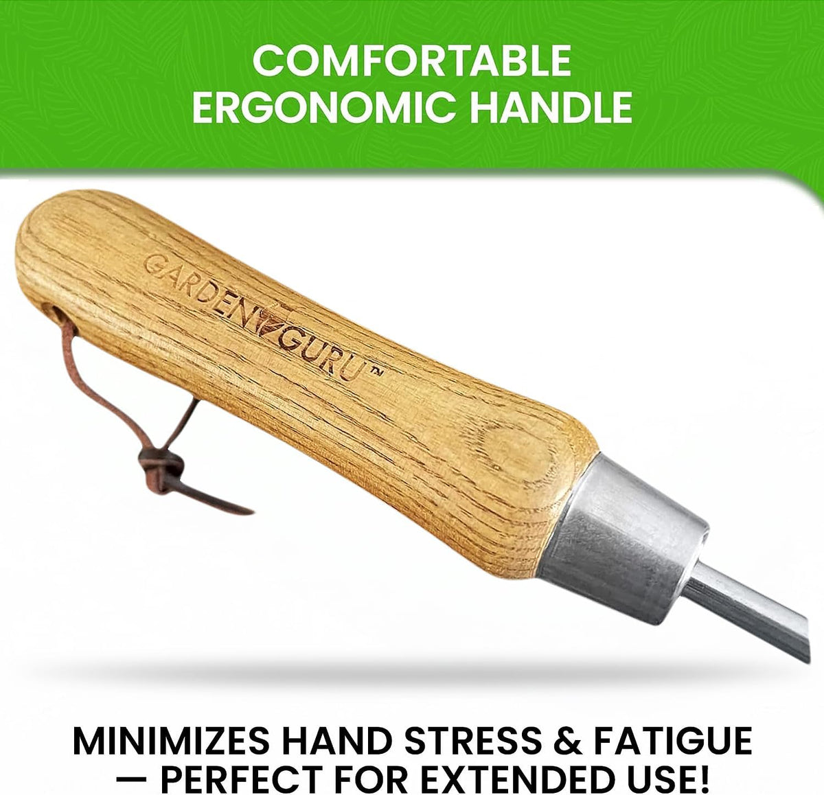 Garden Guru Eco Hand Rake Soil Tiller- 100% Recycled Stainless Steel - Rust Resistant - FSC