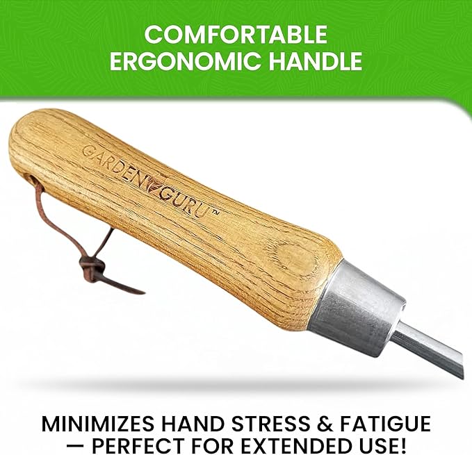 Garden Guru Eco Hand Rake Soil Tiller- 100% Recycled Stainless Steel - Rust Resistant - FSC