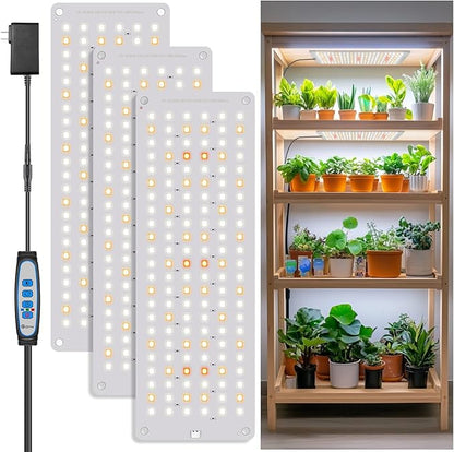 Grow Light, Full Spectrum Under Cabinet Plant Lights for Indoor Growing Seedling 3 Panels, Large