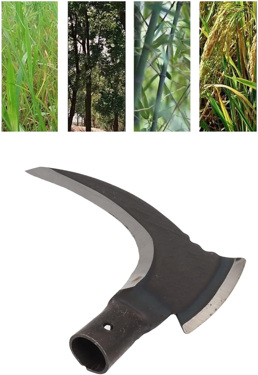 Luqeeg Weeding Sickle, High Manganese Steel Double Sickle Gardening Multipurpose Manual