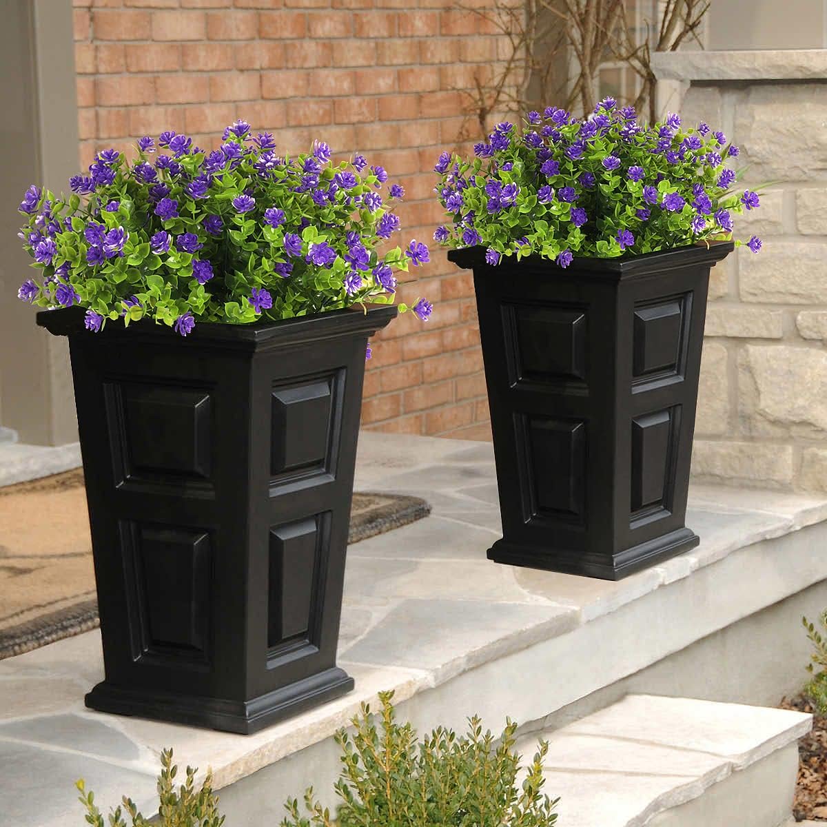12 Bundles Artificial Flowers Faux Outdoor Plastic Plants UV Resistant Shrubs,Artificial Plants
