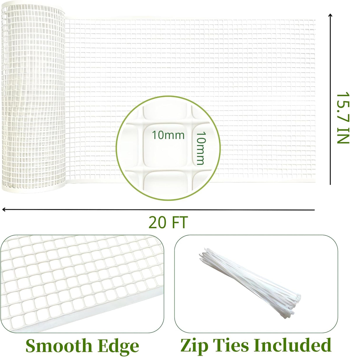 PotatoLife Plastic Wire Mesh Fence, Balcony Fence for Baby and Pets, Safety Fence, Stair Protector
