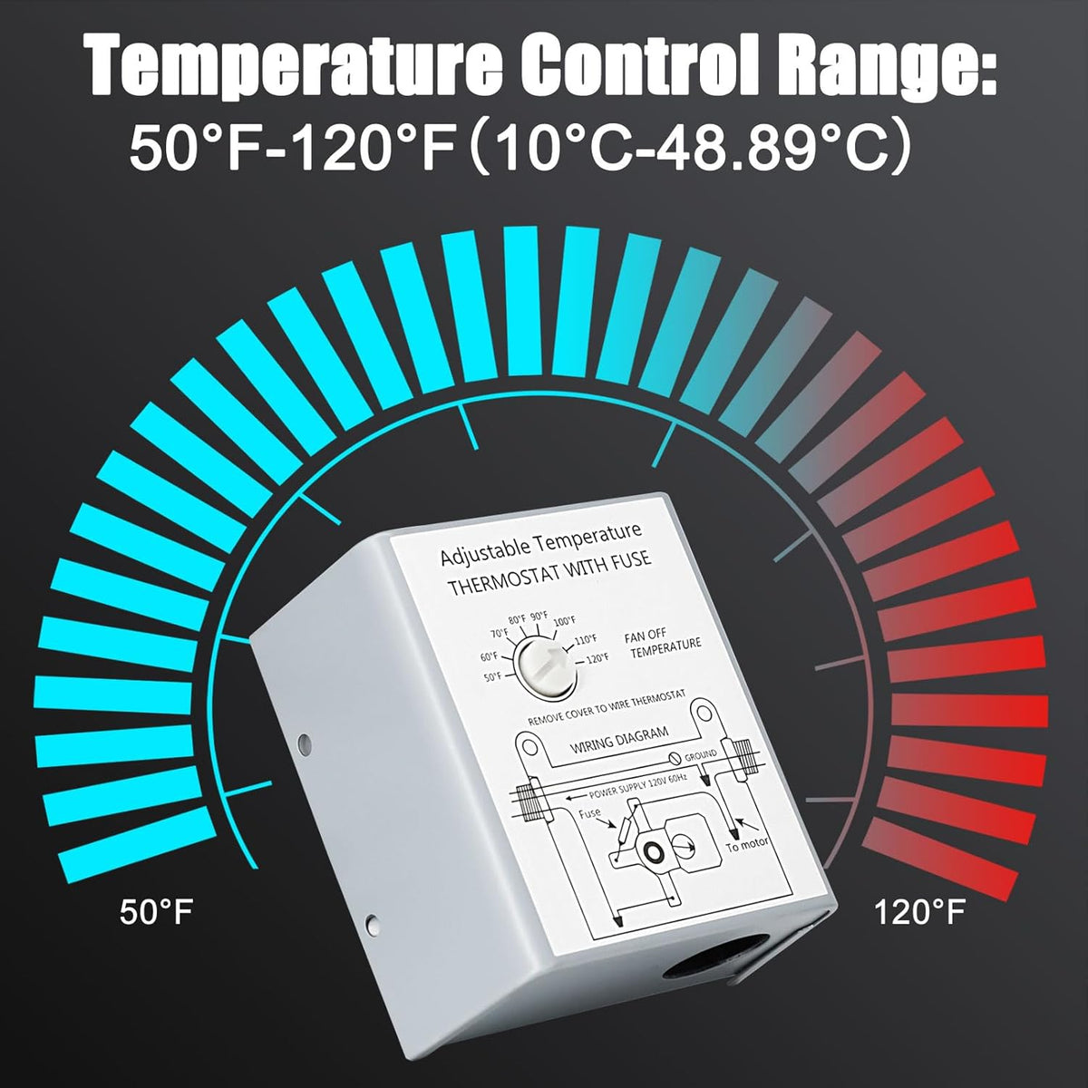 Criditpid 10 Inch Shutter Exhaust Fan, 820 CFM Attic Fan, Wall Mounted Vent Fan with Speed