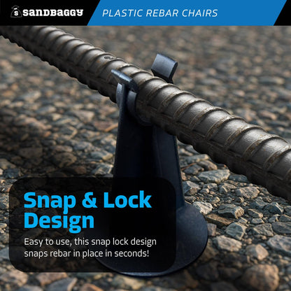 Sandbaggy Rebar Plastic Chair | Fits Rebar #3 to #5 | Heavy Duty Construction - Preferred Choice