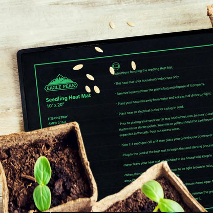EAGLE PEAK 2 Pack Waterproof Seedling Heat Mat 10” x 20”, UL & MET-Certified Heating Pad for Seed