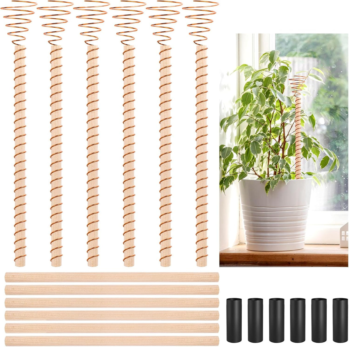 NACHLYNN 6 Pack Electroculture Plant Stakes Pure Electro Culture Gardening Soft Copper Wire Long