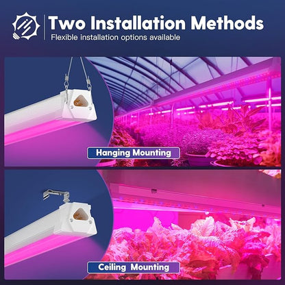 FREELICHT 1 Pack 4FT LED Grow Light, 40W (250W Equivalent), Red Blue (660nm+460nm) Full Spectrum