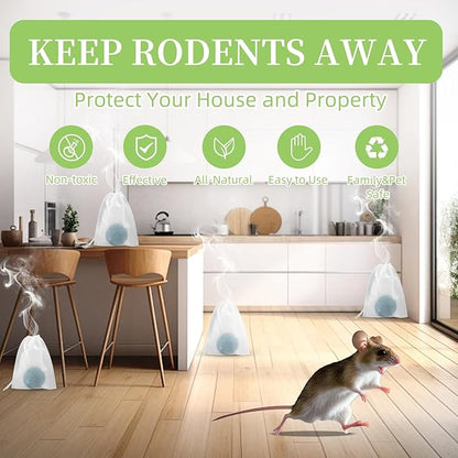 Mouse Rodent Repellent, 24 Pack Peppermint Lemon Mice Repellent for Squirrel Rats Spider Pests