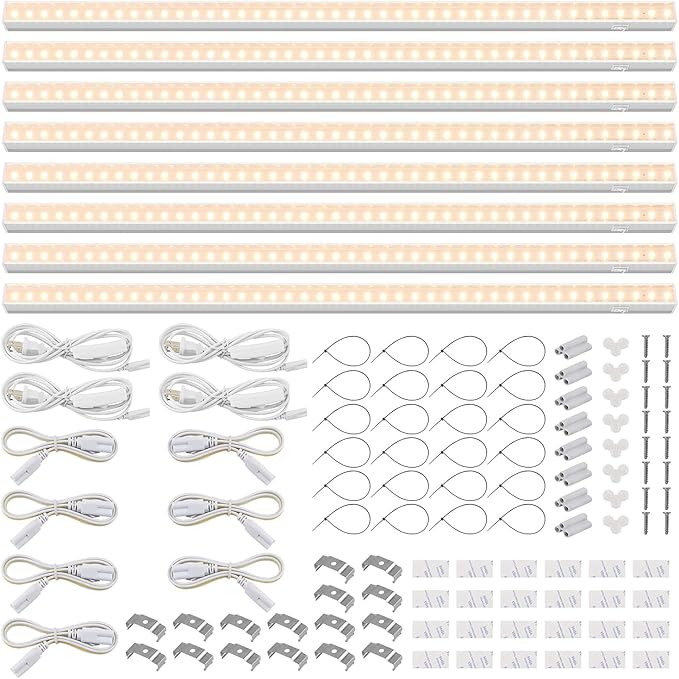 Barrina T5 Grow Lights, Full Spectrum, 2ft 80W (8 x 10W, 500W Equivalent), LED Grow Light Strip for