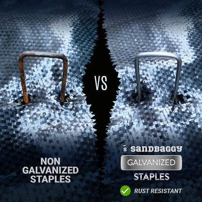 Sandbaggy Galvanized Anchor Pin Landscape Staples - 1000 Pack 6 Inch Length - Trusted by Farmers &