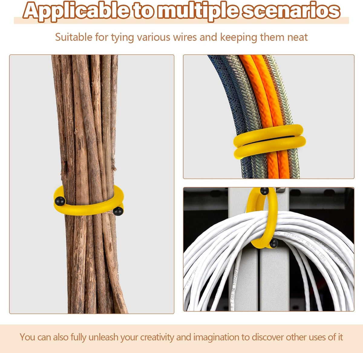 20 Pcs 17 Inch EVA Foam Twist Rubber Ties Reusable Bendable Cable Tie Straps Flexible Heavy Duty