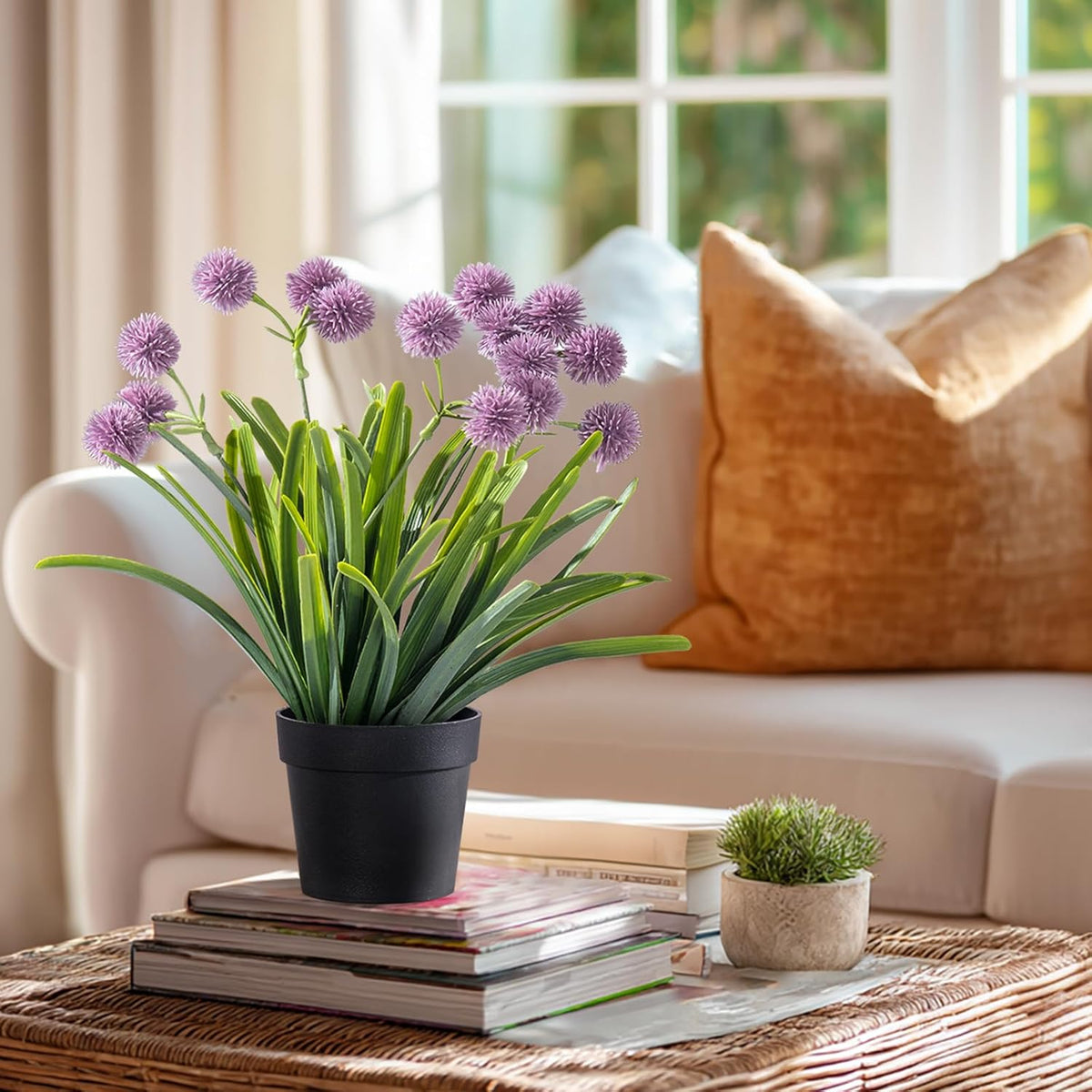 3 Pack Fake Small Plant in Pot Artificial Potted Flowers for Home Decor Fake Flower Plant Greenery