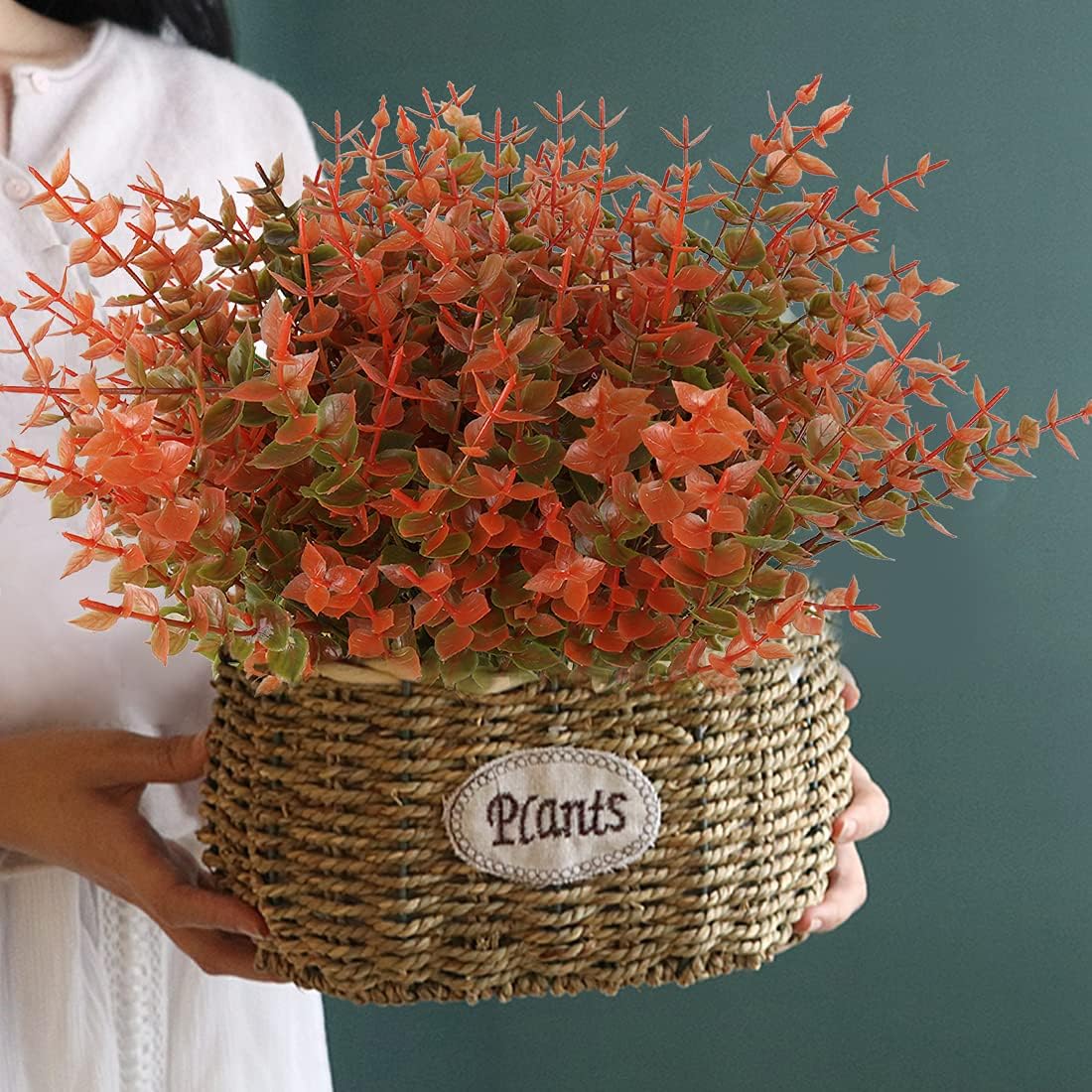 RECUTMS 12 Bundles Artificial Fall Flowers No Fade Faux Autumn Plants, Fake Indoor Outdoor Greenery