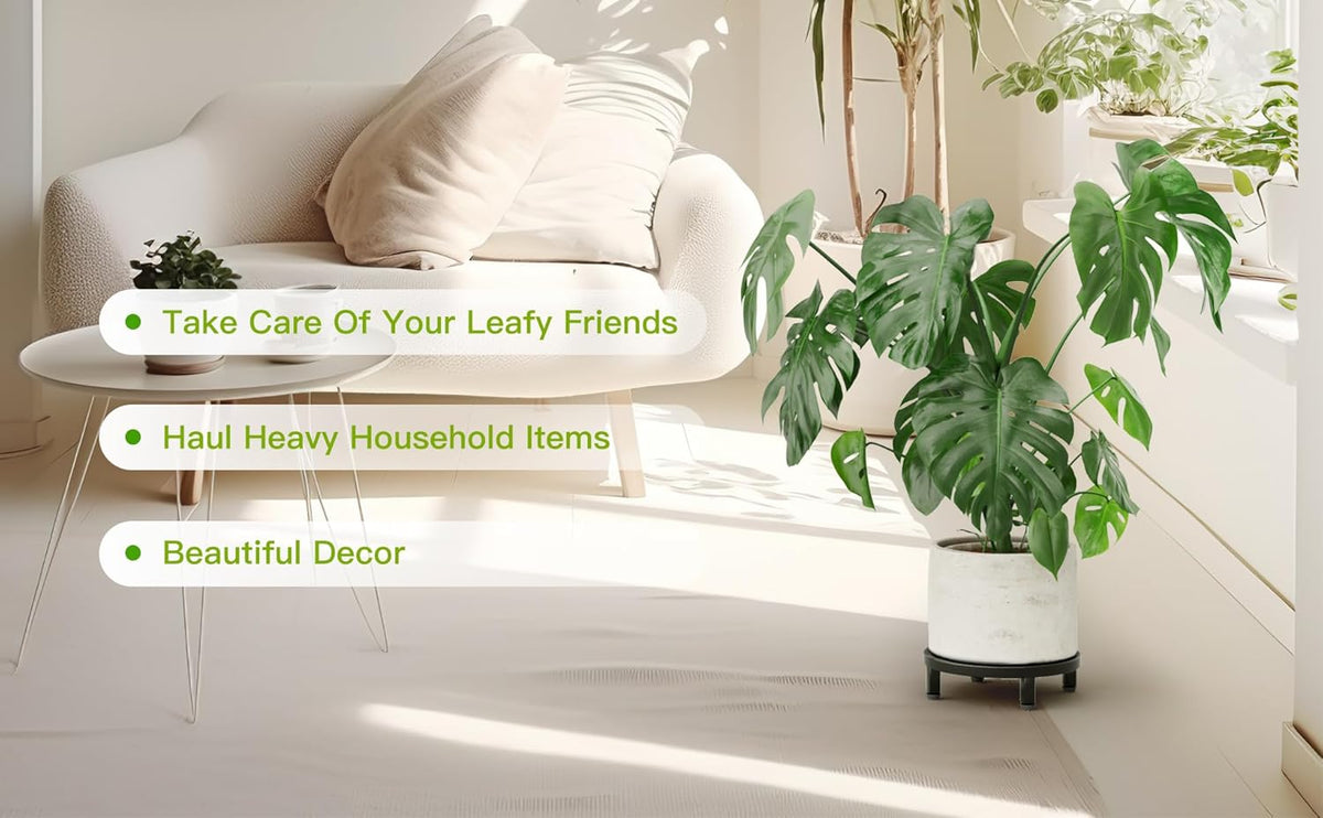Zhongma 2 Pack 8.7" Sturdy Potted Plant Stand Flower Pot Holder Heavy Duty Construction, Low Plant
