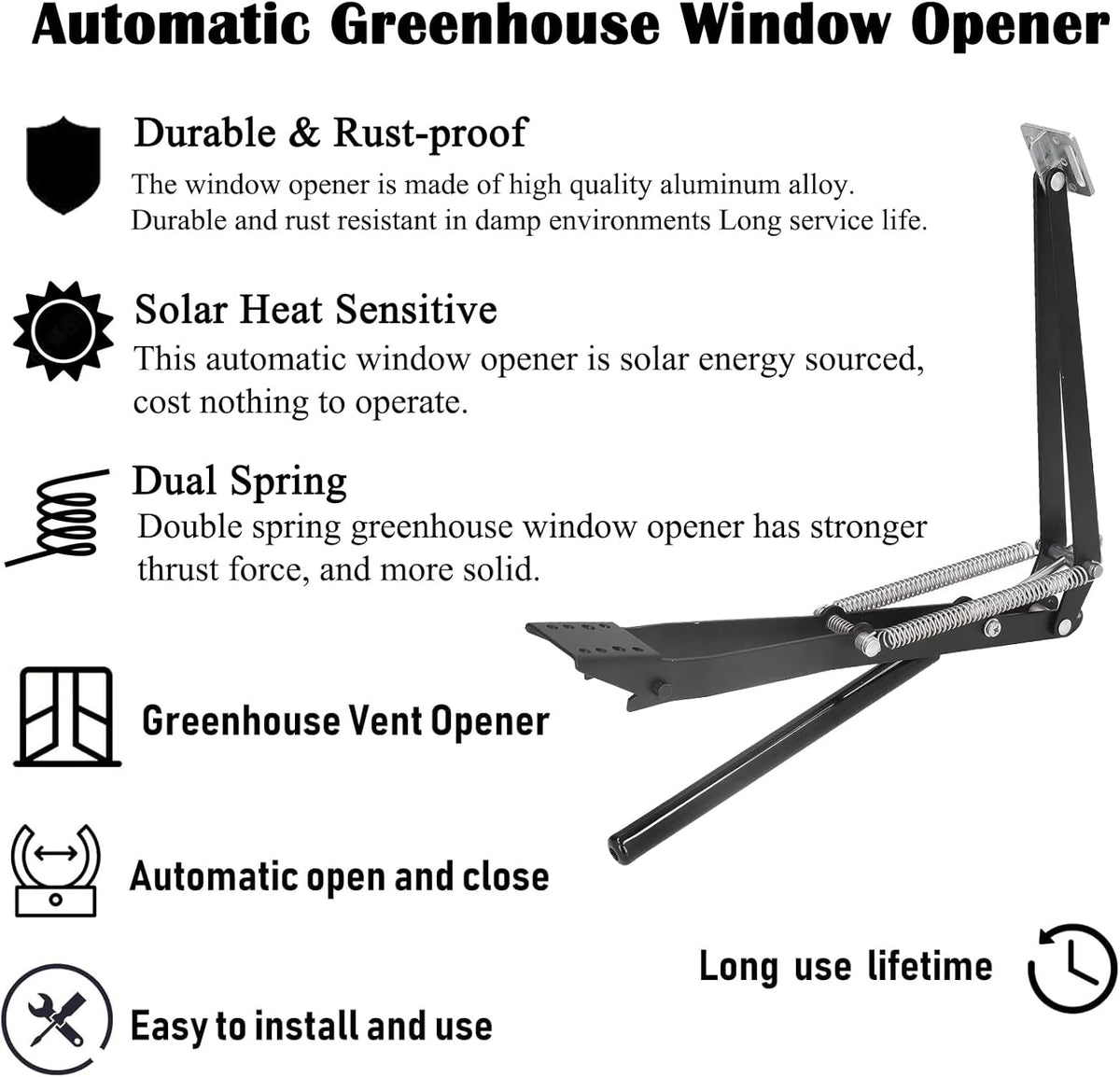 Auto Vent Opener Automatic Greenhouse Windows Opener Temperature Sensitive Roof Vent Opener Auto
