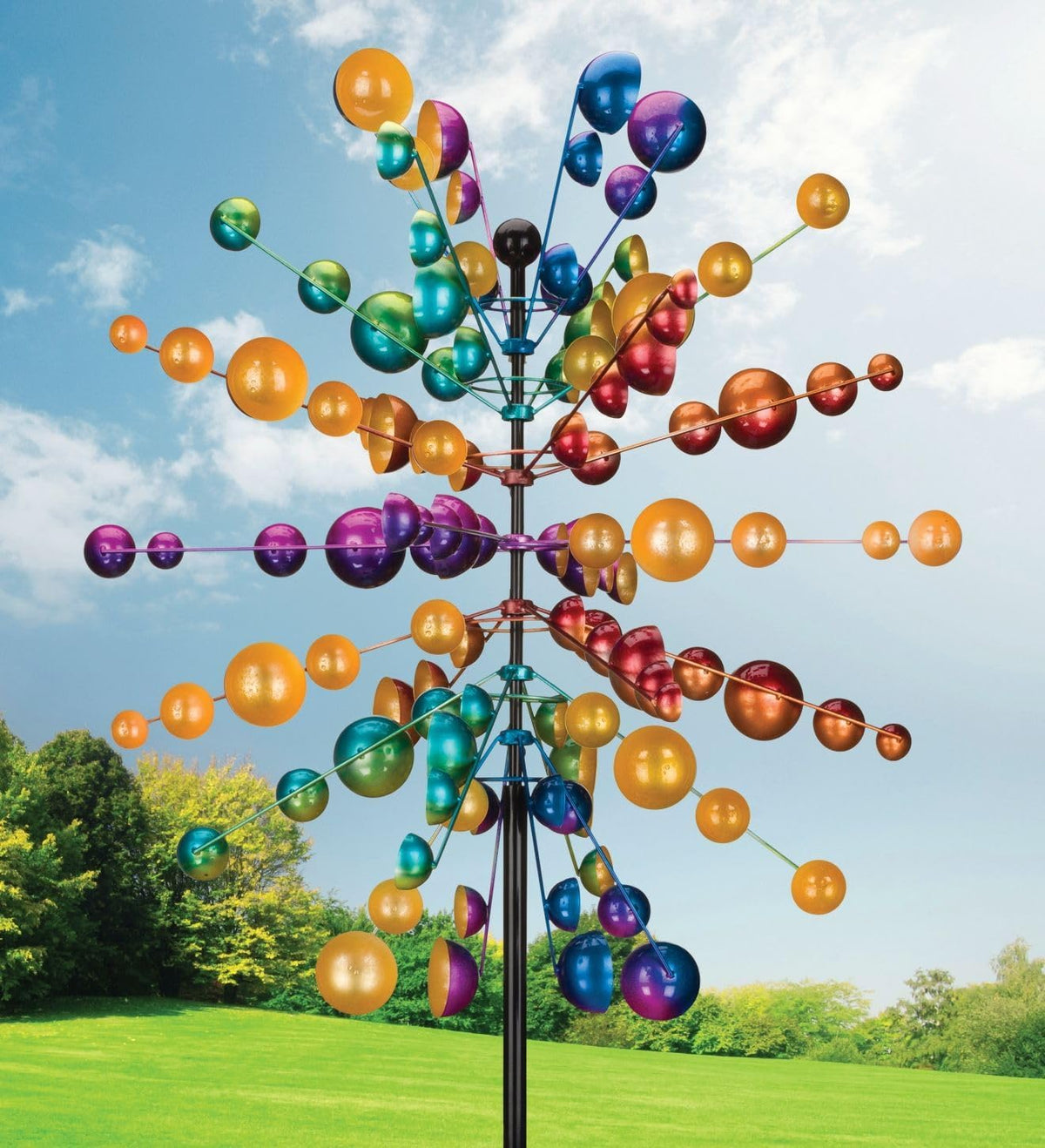 Regal Art & Gift Fireworks Wind Spinner – Metal Yard Decorations Outdoor | Kinetic Garden Spinner