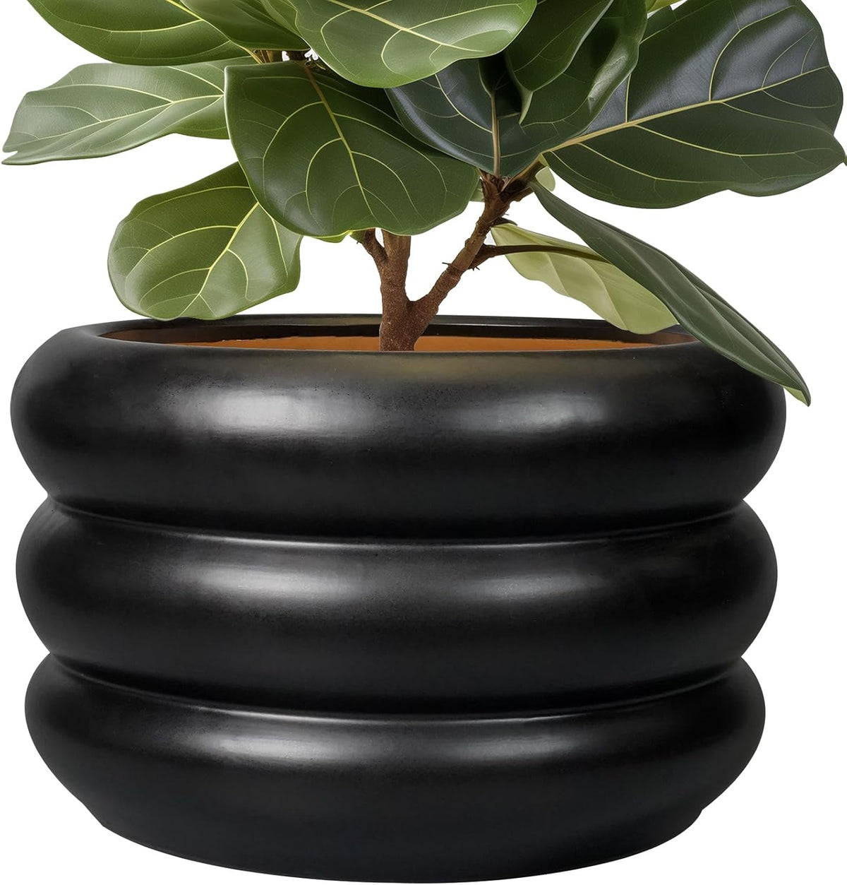 SQOWL Ceramic Flower Pot 13.5 Inch - Large Planter for Indoor Plants Outdoor Plant Pot with