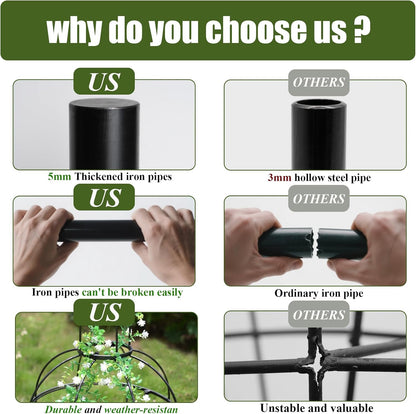 48.8"x17" Metal Obelisk Trellis for Climbing Plants | Unique Outdoor Support for Rose Bushes and