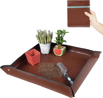 27"x 27" Repotting Mat for Indoor Plant Transplanting and Mess Control Foldable Waterproof Potting