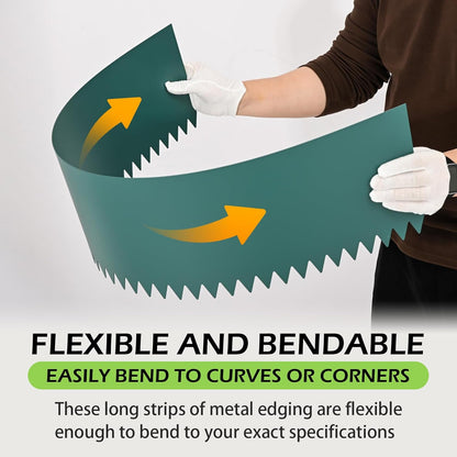 Landscape Edging Kit, Galvanized Steel Edging Landscape Lawn Edging Powder for Lawn Yard, Coated
