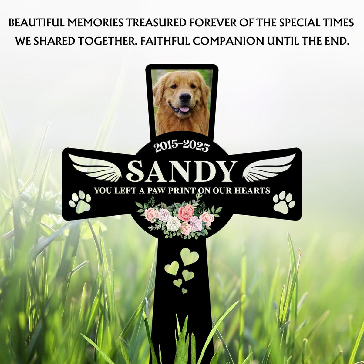 Pet Grave Marker Dog – Custom Dog Tombstones for Graves Outdoor with Name and Date, Dogs Memorial