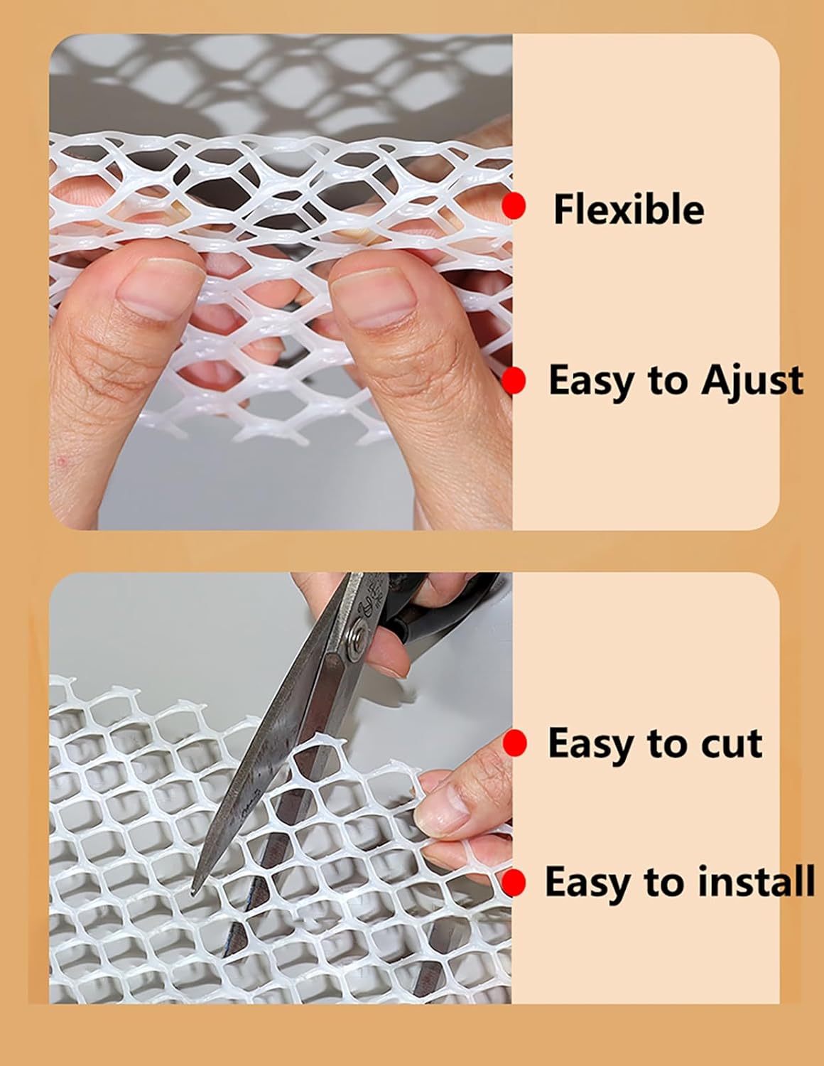 XIFENG Plastic Wire Mesh Fence Roll for Poultry Dogs Rabbit Snake Barrier, Plastic Chicken Fence