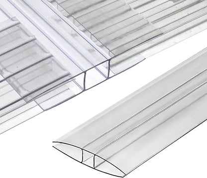 Polycarbonate Greenhouse Panels Connectors - 0.4" Thick, Fit 10mm or 8mm Twin-Wall Polycarbonate