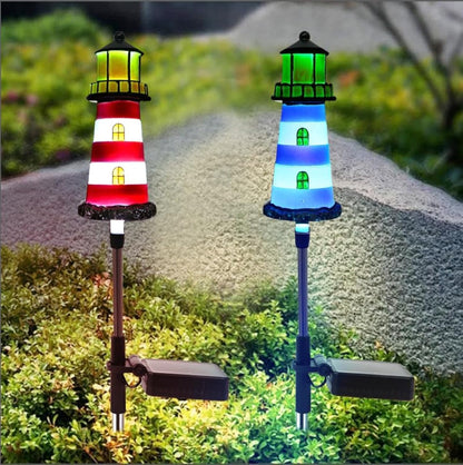 Lighthouse Outdoor Solar Lights, 2 Packs Outdoor Waterproof, Solar Trail Lights Decor Your Garden