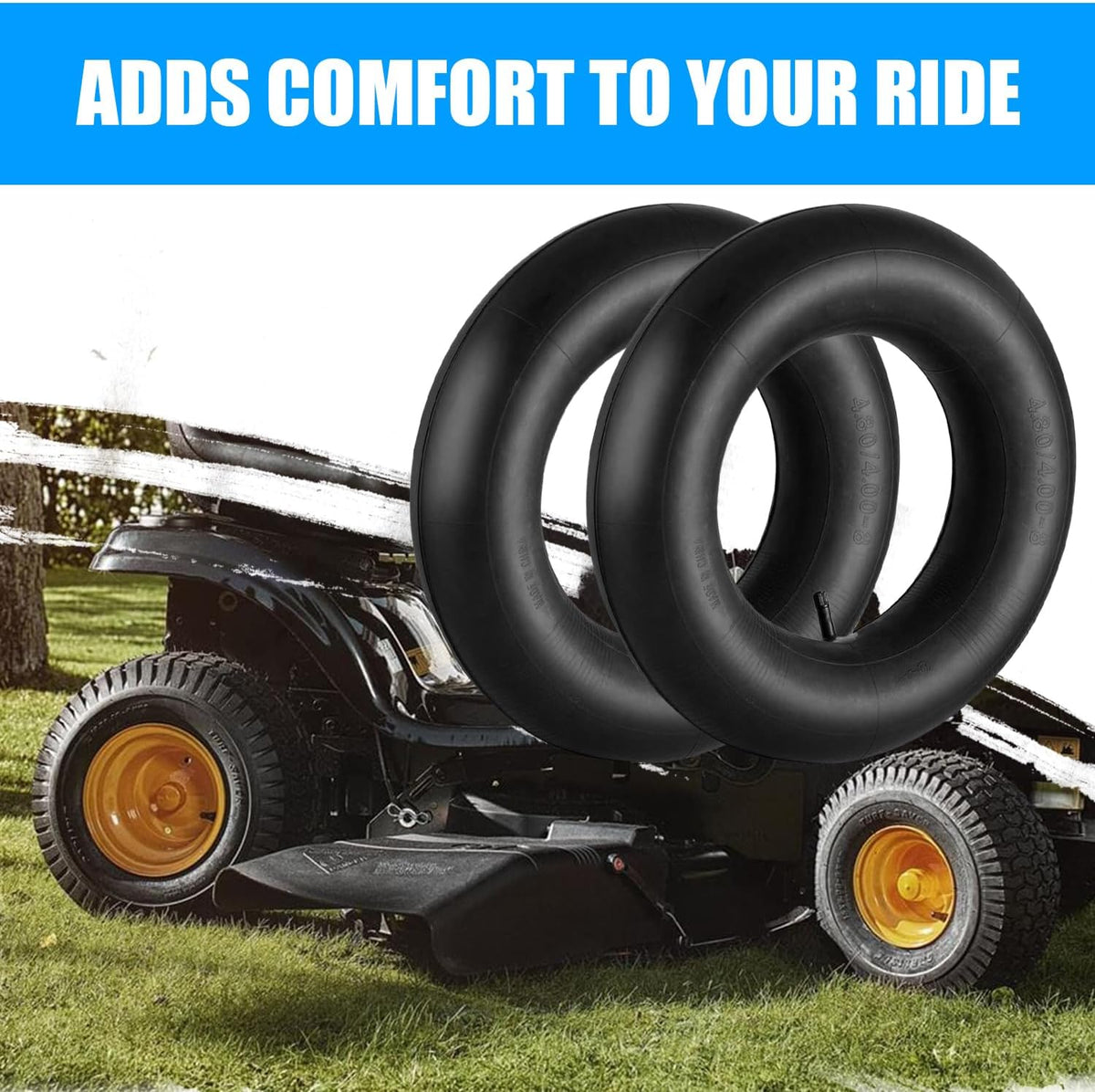 4.80/4.00-8" 4.80 x 4.00-8 Inner Tubes (2 Pack) with TR-13 Straight Valve Stem,for Wheelbarrows