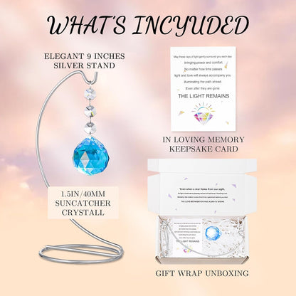 9-in Memorial Gifts,Sympathy Gifts for Loss of Loved One,40mm Crystal Suncatcher,Remembrance Gift